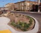 Bioswale in "bulb-out" shortening pedestrian crossing